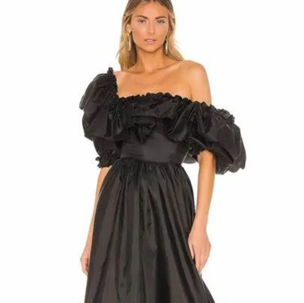 LoveShackFancy Tara Puff Shoulder Maxi Dress